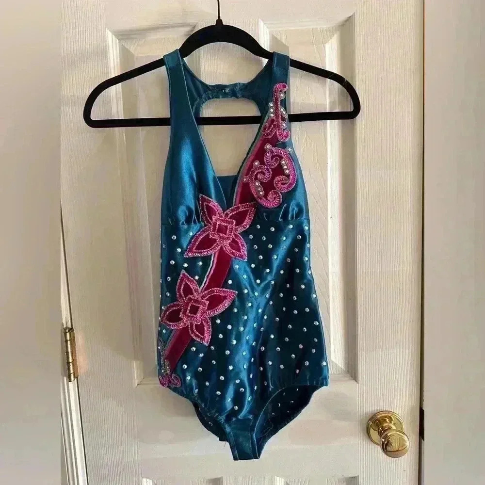 Vintage Jewled dance  Leotard XS